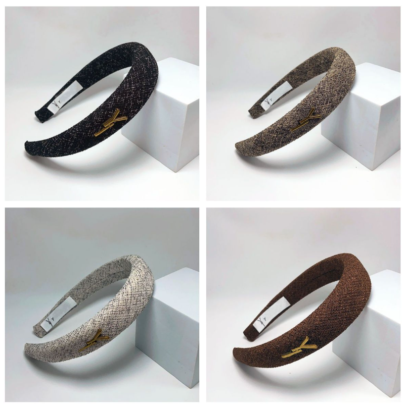 Fashion metal Letter Headband Turban Woolen sponge Headbands Bands Headwraps Hair Hoop Headwear Accessories for Men Women Girls Christmas Gifts