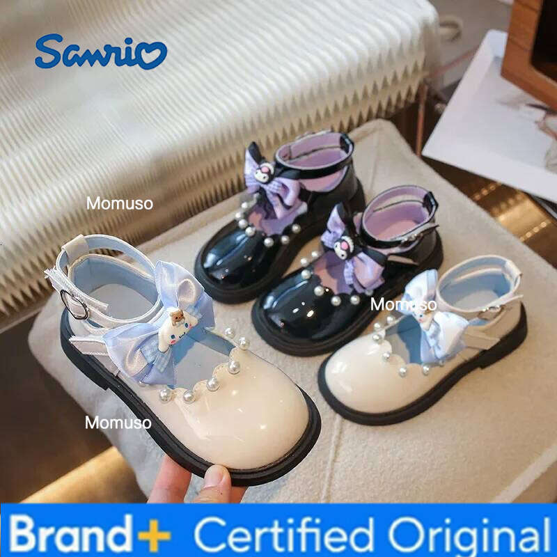 Sanrio filles princesse en cuir dessin animé Kuromi enfants casual bride à la cheville enfants doux Style Lolita Mary Jane chaussures mode H26011