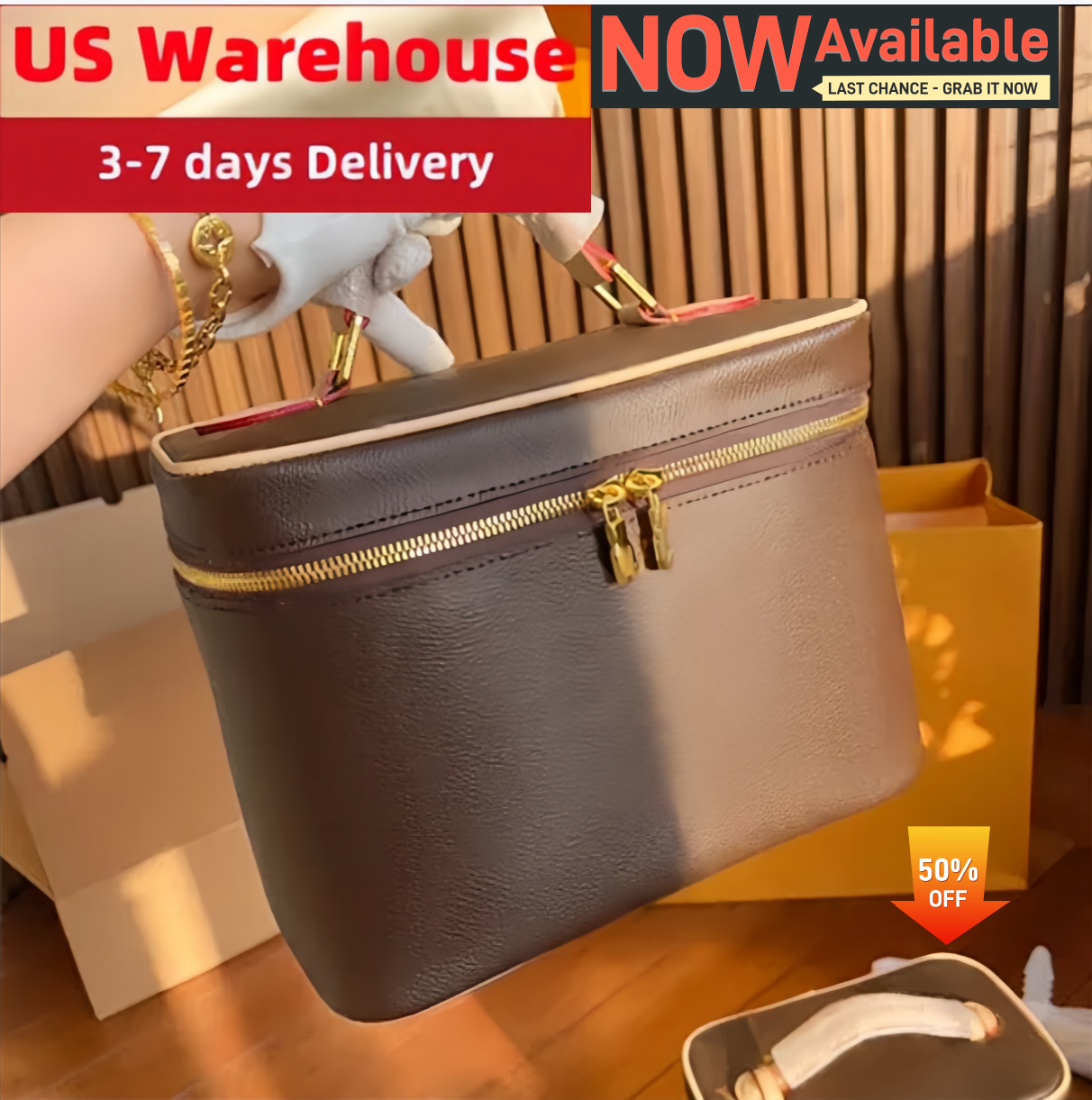 Luxurys Designer makeup bag Double Zipper Cosmetic Bags Cases Large capacity fold organizer storage hanging bag Waterproof woman clutch handbag 02