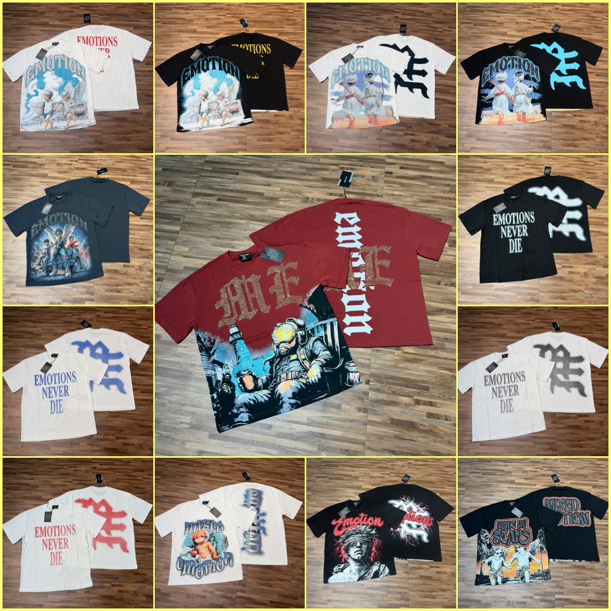 New arrived High Street mixed emotion T-shirt summer fashion hip-hop retro casual cartoon printed shorts sleeveds T-shirt-image-946206970
