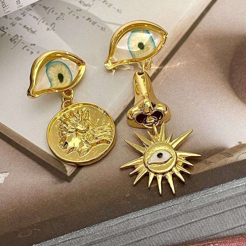2026 Baroque Style Vintage Alloy Big Eyes Dangle Earrings For Women Jewelry New Arrival Fashion Exaggerated Lady Ears' Accessories