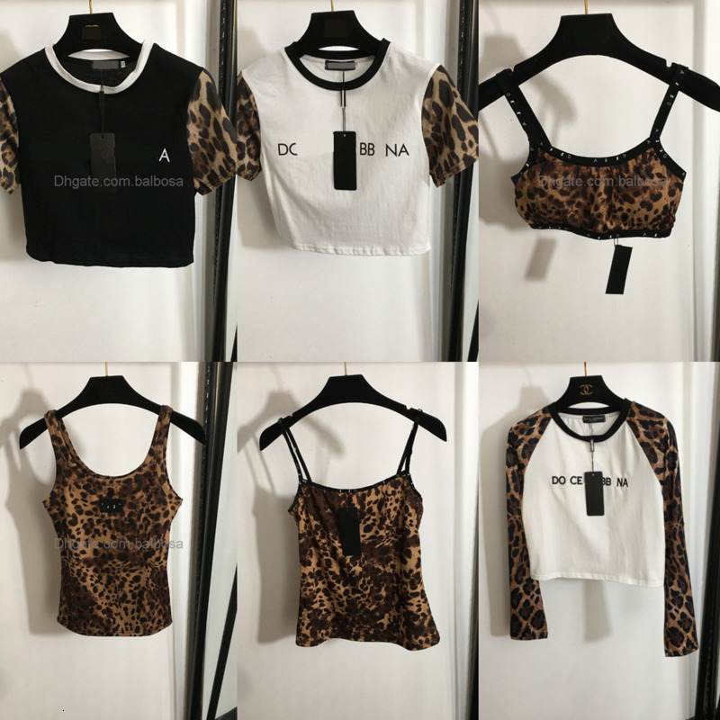 Sexy Designer Womens T-shirts Fashion Leopard Print Sexy Printed Tee Shirts Luxury Vest Tanks Luxury Tops Pants