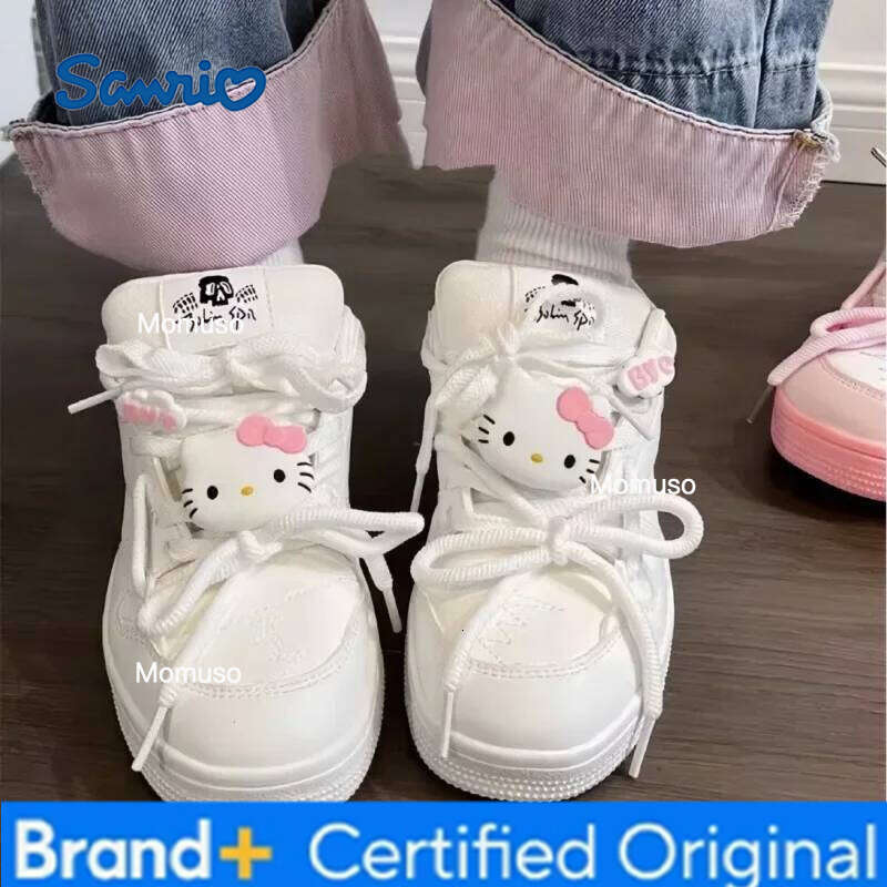 Sanrio Cartoon baskets pour femmes mode à lacets décontracté 2024 nouveau joli chaton chaussures vulcanisées rue toile chaussures polyvalentes H2