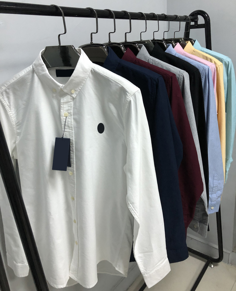 poloralphmen classic chest pony embroidery men long sleeve Shirts designer Shirt men business casual men lapel Shirts solid color simple men Shir