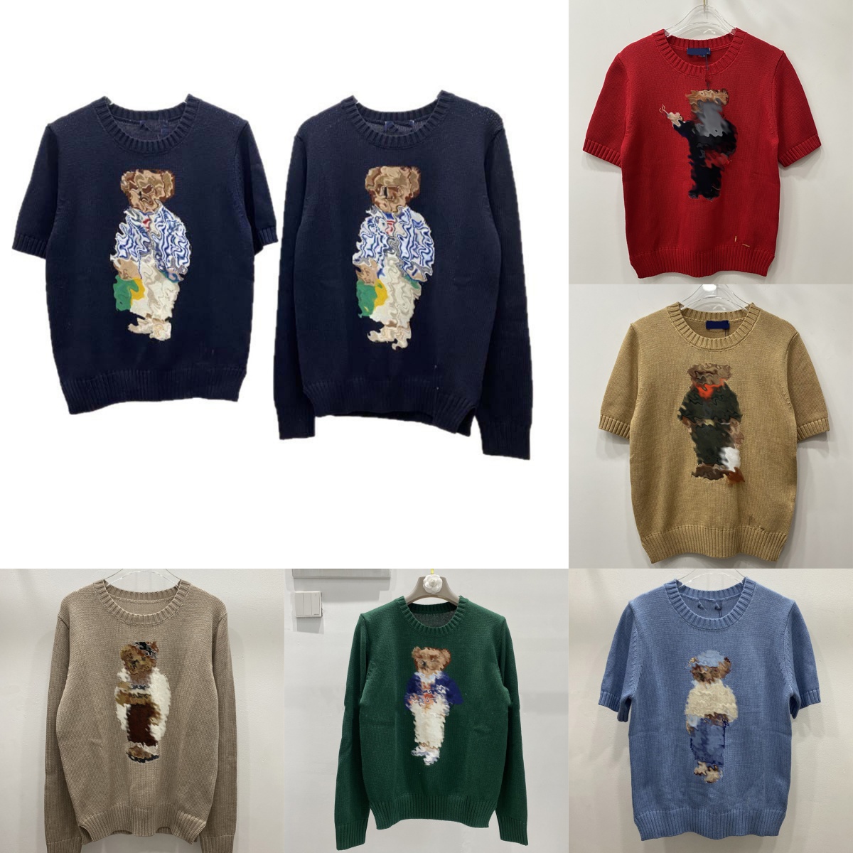 Pull tricoté en mélange de laine printemps/été pour femme de créateur avec imprimé de dessin animé Haut tricoté à la mode polyvalent de haute qua