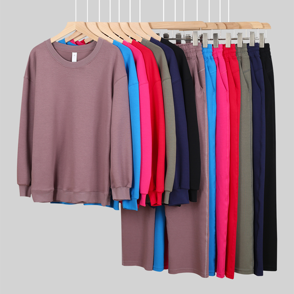 UU-L5733 Long Embroidery Sports Yoga Round Neck Pullover Sweatshirts Long Sleeve Sweatshirt's Solid Color Sports Pants Fashion Loose Sports