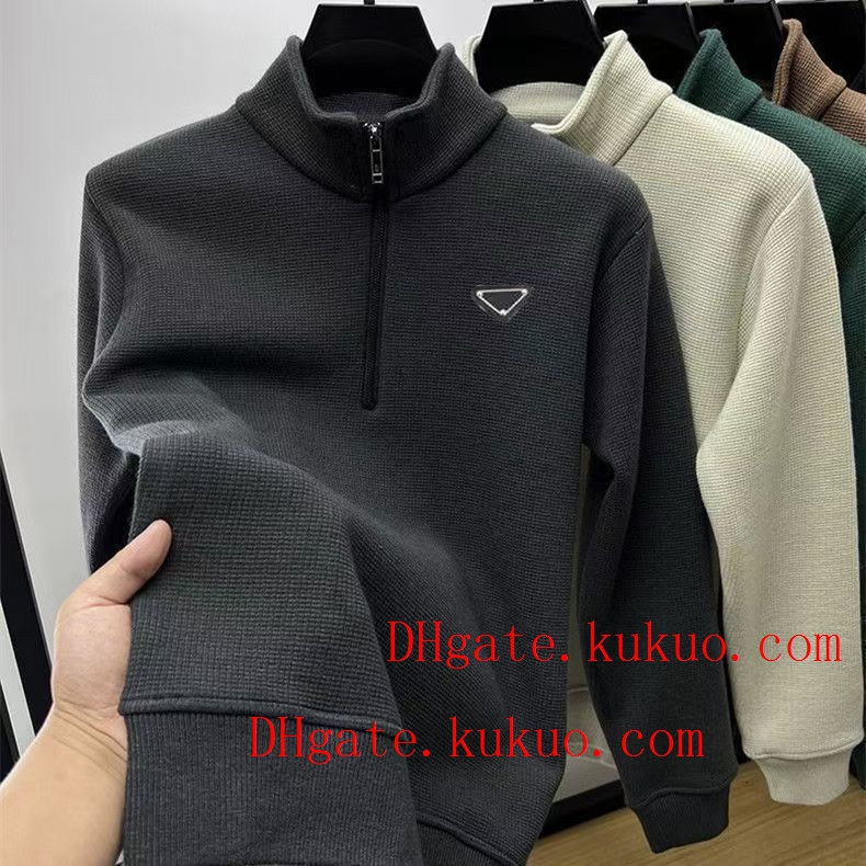 Men Designer sweater Brands Knitted men quarter zip sweaters PU Label mens pullover uomo half Y2k zipper Women Hoodies Jacket Sportswear Hoodies Hor