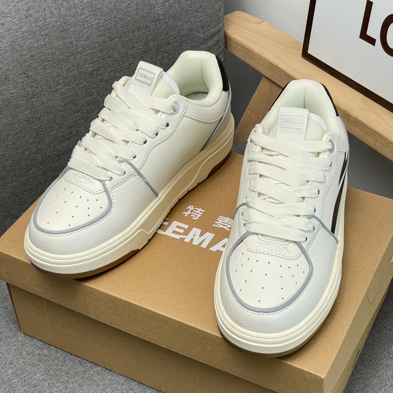 Luxury Brand Designer Shoes TEMAI New Design Men/Women Fashion White Low Top Board Shoes With Thick Sole Classic Logo: Comfortable Breathable Stylis