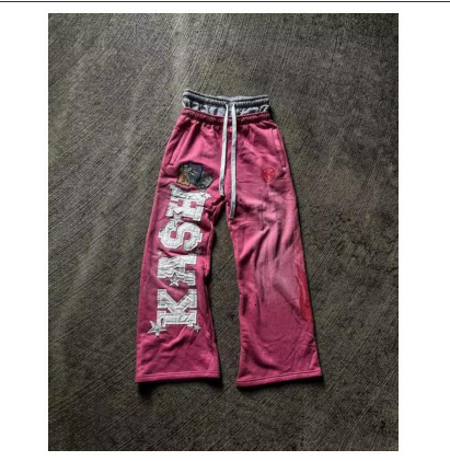 Luxury Brand Designer Clothes New Trendy Fake Two-Piece Wide-Leg Pants Printed Series Youth Couple Round Neck T-Shirt Wholesale