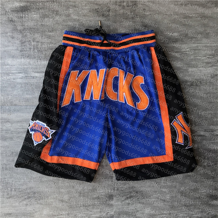 2026 Knick men's casual breathable quick drying embroidered letter pocket basketball shorts suitable for outdoor street and beach sports women