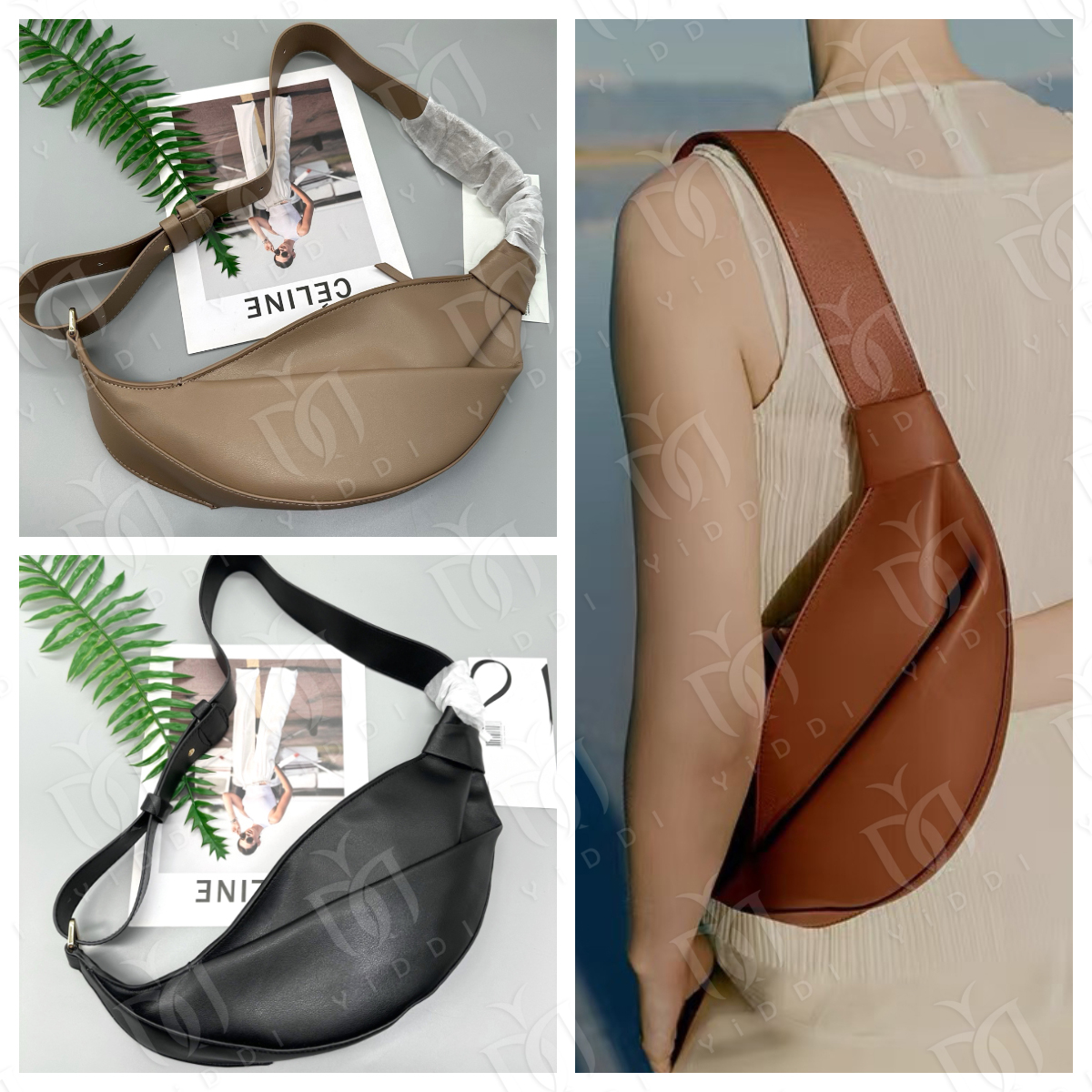 Women's Fashion Cross Body side bag Designer luxury Slouchy bag Chest bags Shoulder bag Women Trendy sling bag Soft leather Chest pack Bumbag C
