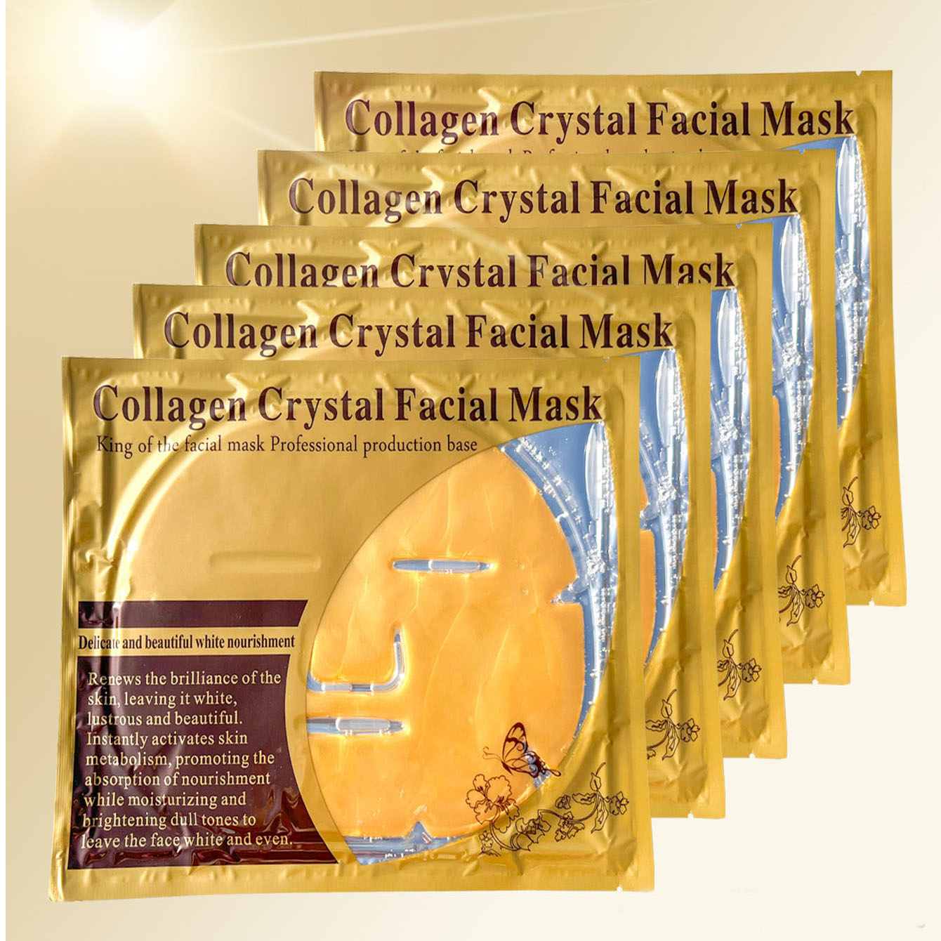 Crystal Collagen Gold Face Masks & Peels Beauty Skin Care Big Mask Hydrating Moisturizing Facial Mask for Face Care Makeup Accessory Hydrogel Mas-image-1091985398