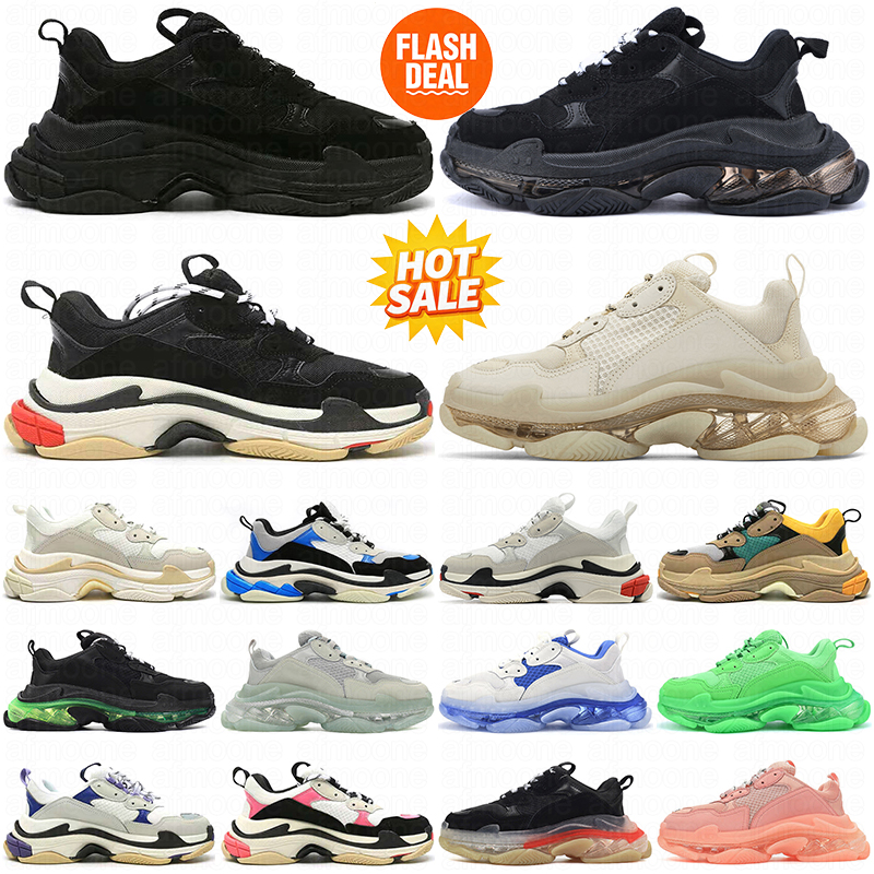 Designer shoes For men womens triple s 17FW luxury platform sneakers clear sole paris white black green pink outdoor sports mens trainers Tennis