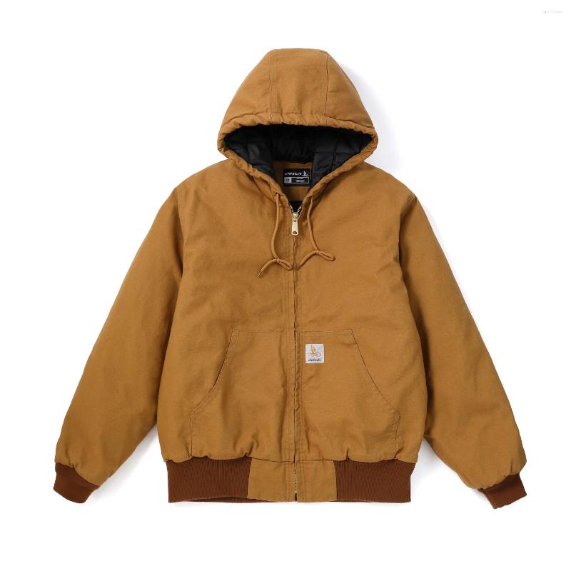 Men's Jackets Winter J140 Active Jacket Quilted 90s Vintage Washed Work Wear Duck J130 Canvas Hooded Y2k Oversize Bomber Detroit Men