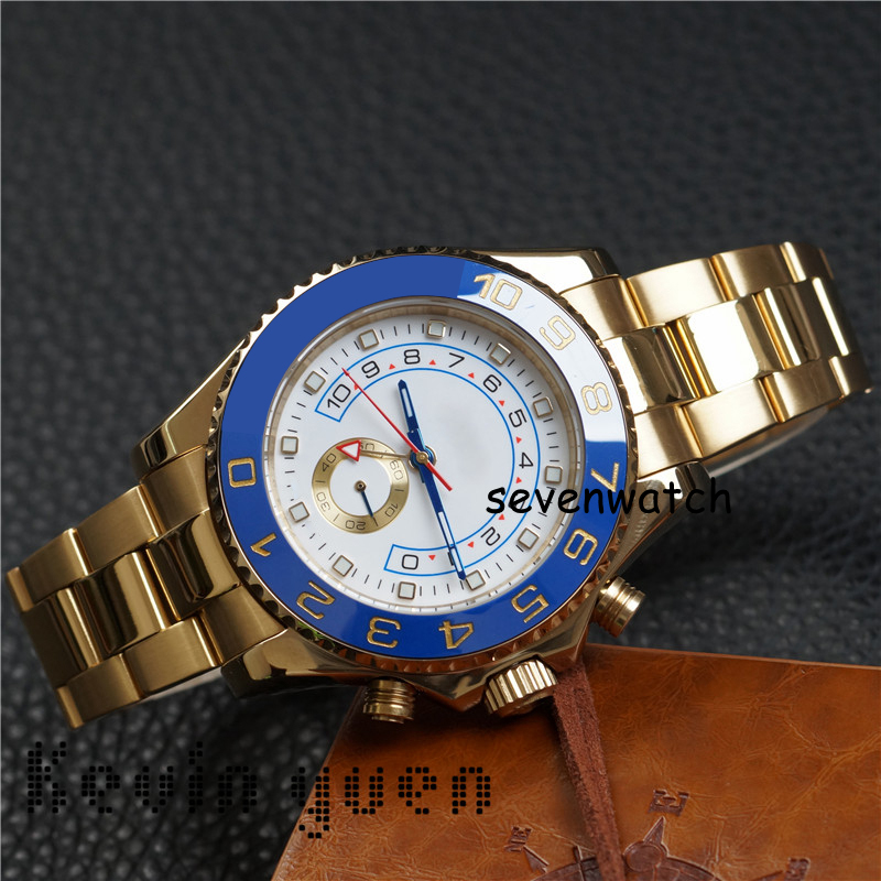 U1 Factory Automatische mechanische herenhorloges - Heren 44 mm twee gouden roestvrijstalen automatische chronograaf voor heren met grote wijzerplaa