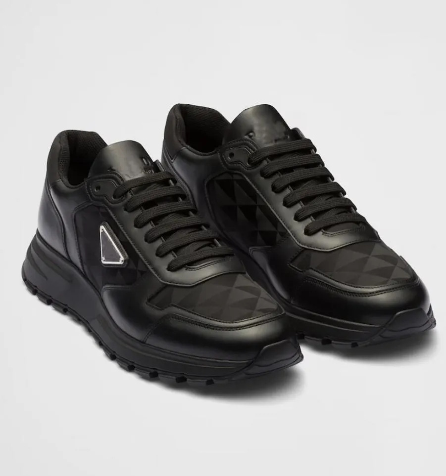 Designer P Brand Mens Shoes Genuine Leather Fashion Personality Sports Casual Front Lace Versatile Outdoor Running