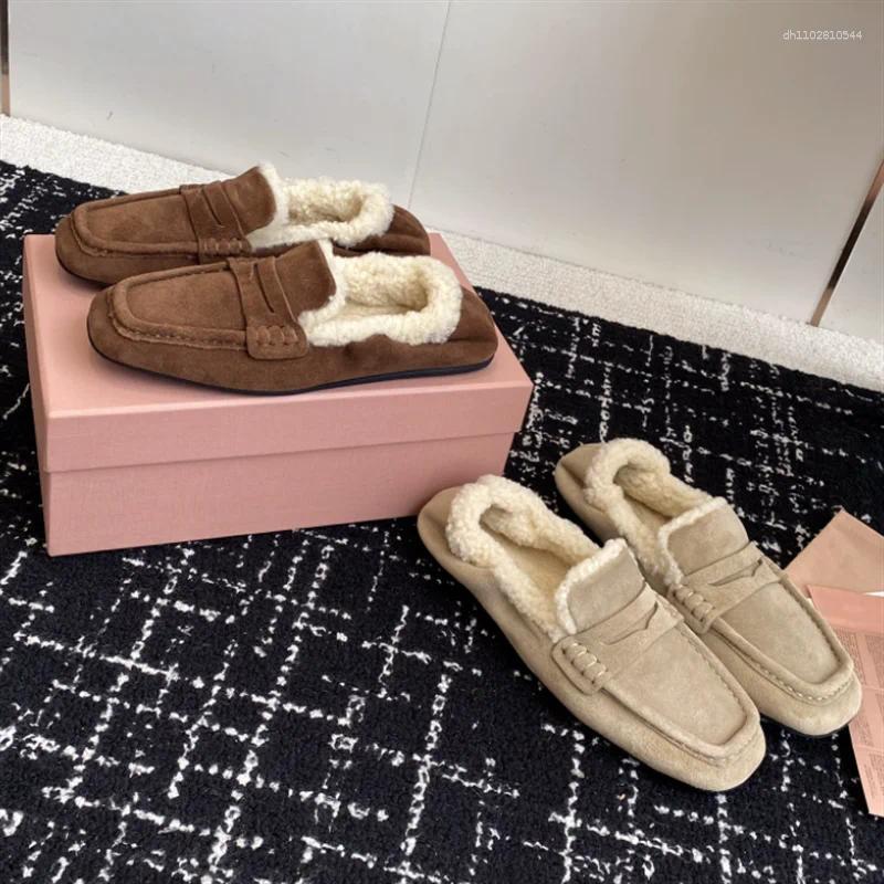 Casual Shoes The Penny Loafers Are Made From Smooth Suede And Trimmed With Shearling For A Soft Warm Feel. They Have Rounded Silhou