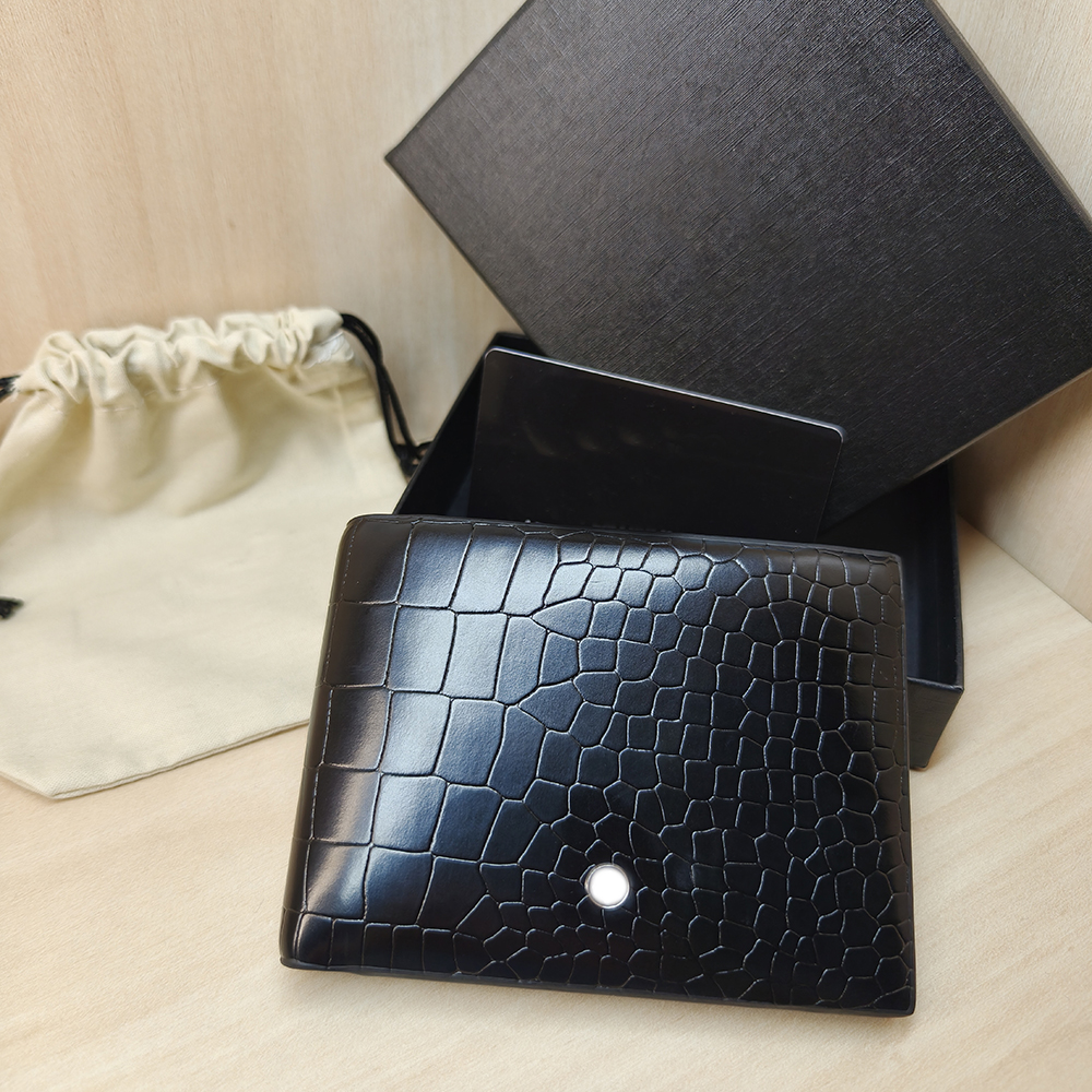 European men's mini wallet luxury cardholder lightweight glove bag small size wallets gift box anti-theft brush can accommodate (10+) card slot