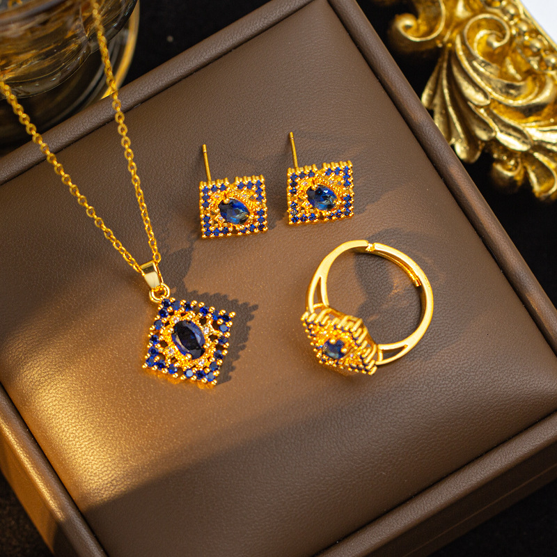 Ensemble de bijoux de marque de luxe avec sensation haut de gamme, collier de diamants de luxe élégant et léger pour femmes, boucles d'oreilles,