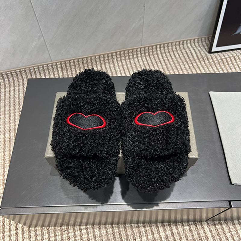 Sandals Designer Women Platform Plush Slip On Comfortable Casual Slippers Comfortable Autumn Winter Plush Flip Flops 930