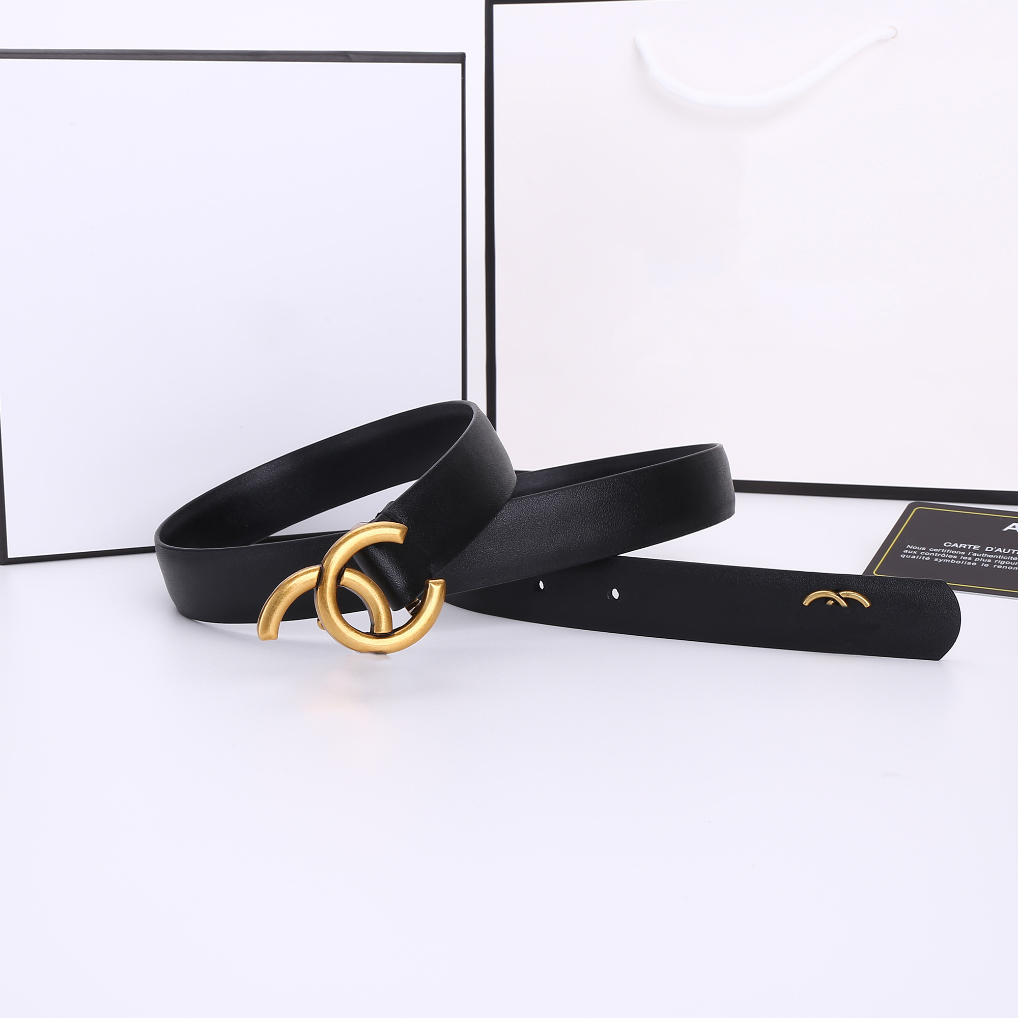 Ceinture de créateur de luxe pour femmes Ceinture 3.0cm ceintures en cuir véritable lettre logo mode minimaliste boucle ardillon dorée couleur un