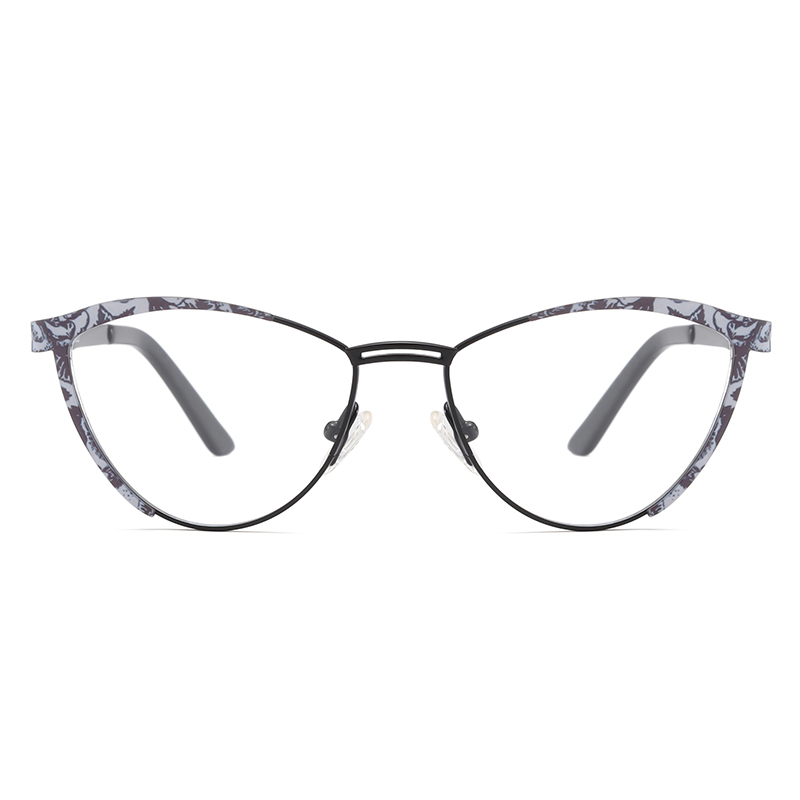 Lunettes œil de chat en métal vintage pour femmes |Branches à motifs avec cadre en métal fin |4 couleurs |Vente en gros disponible