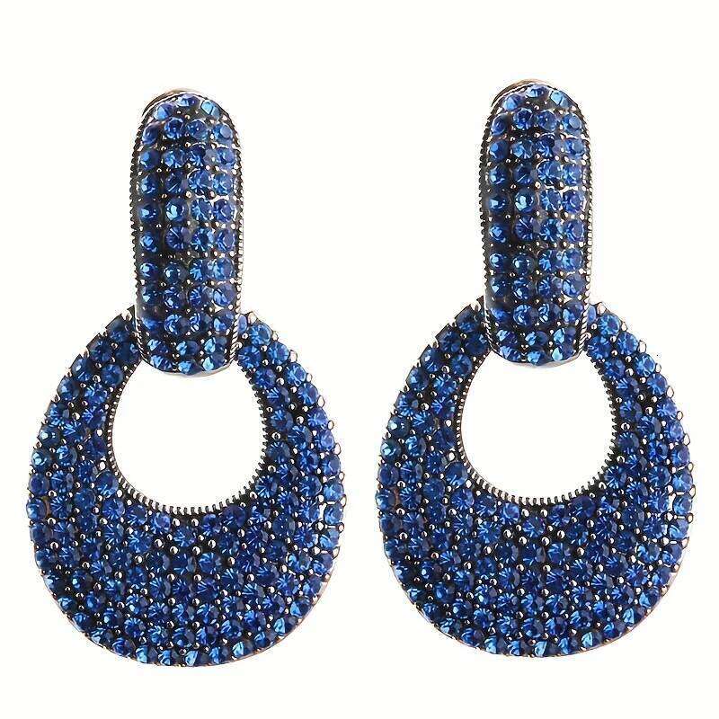 Elegant Sparkling Blue zircon Drop Earrings Classic Modern Design for Parties Daily Wear Christmas Jewelry Wedding Gifts 10ad8