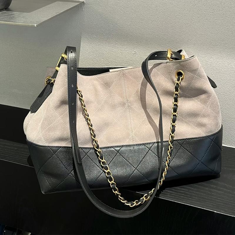 large capacity bucket bag designer handbag cowhide commuter pochette genuine tote bags brand classic chain shoulder Bags 25a hobo ladies shopping pu