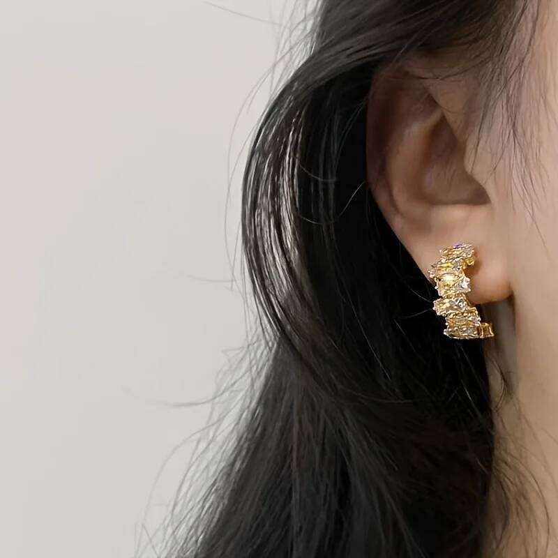 Light Luxury Sparkling Irregular Shape Holiday Decorations Zirconia All Seasons Party Accessories|Sparkling Earrings 0f8a1