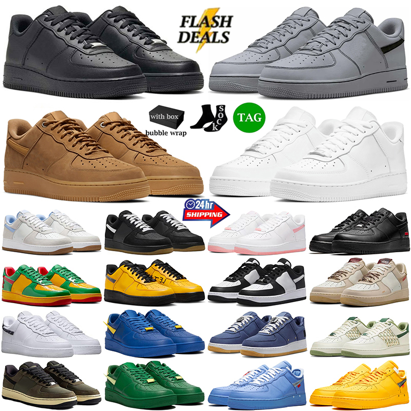 Chaussures de créateurs 1 One Sneaker Hommes Femmes Casual Baskets de course Classique 1 Triple Blanc Noir Rouge Blé Panda Utility Chaussures de