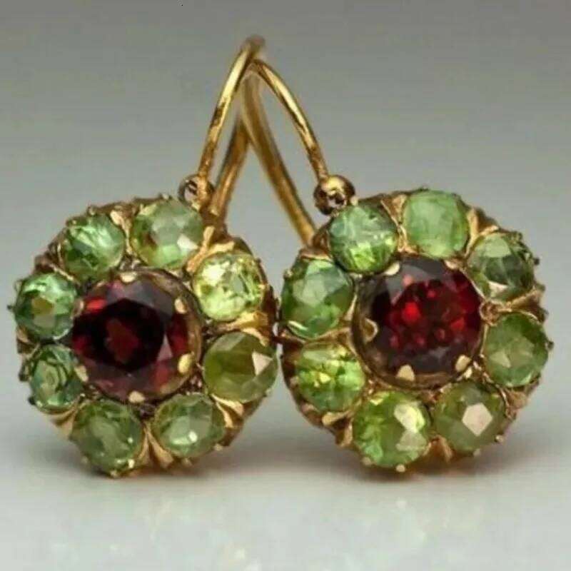 Pendientes colgantes de circonita sintética Floral Vintage, joyería para mujer, hebilla de oreja de moda para mujer 118c0