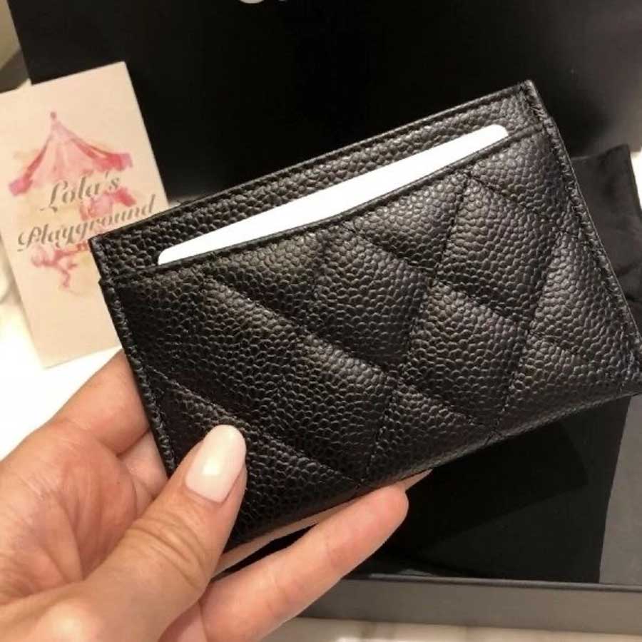 Top Luxury Designer Card Holder Fashion C purse Caviar Leather Credit Card Wallet Pu Sheepskin Small Wallets Carry Coin Bag Mini Bag