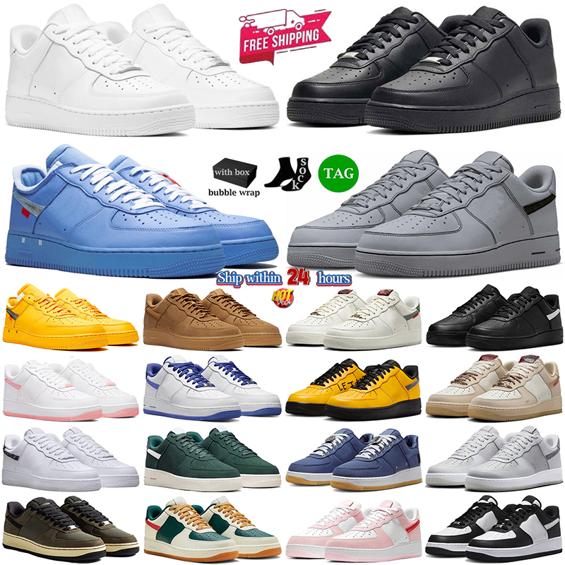 Designer Shoes af1s Casual Shoes Skate Shoes Classic Triple White Black Blue High Low Style Flax Wheat Mens Womens 1 One Sneaker Outdoor Sports Trai