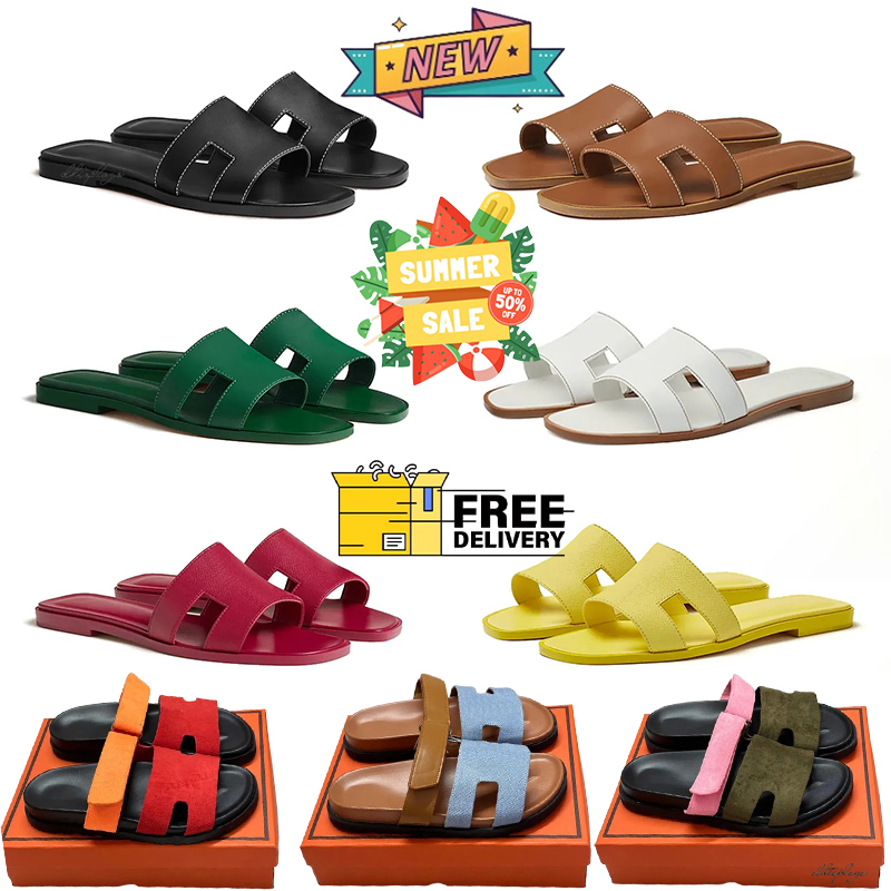 2026 Womens Slippers Fashion Floral Slipper Leather Rubber Flats Sandals Summer Beach Shoes Loafers Gear Bottoms Sliders