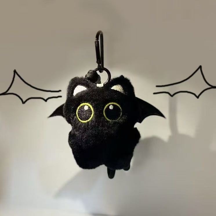 Luxury Keychains 2026 Strawberry Black Cat Plush Keychain, Cute Grip Toy for Bag & Keys, Sweet-Cool Style Kawaii Charm Free Shipping