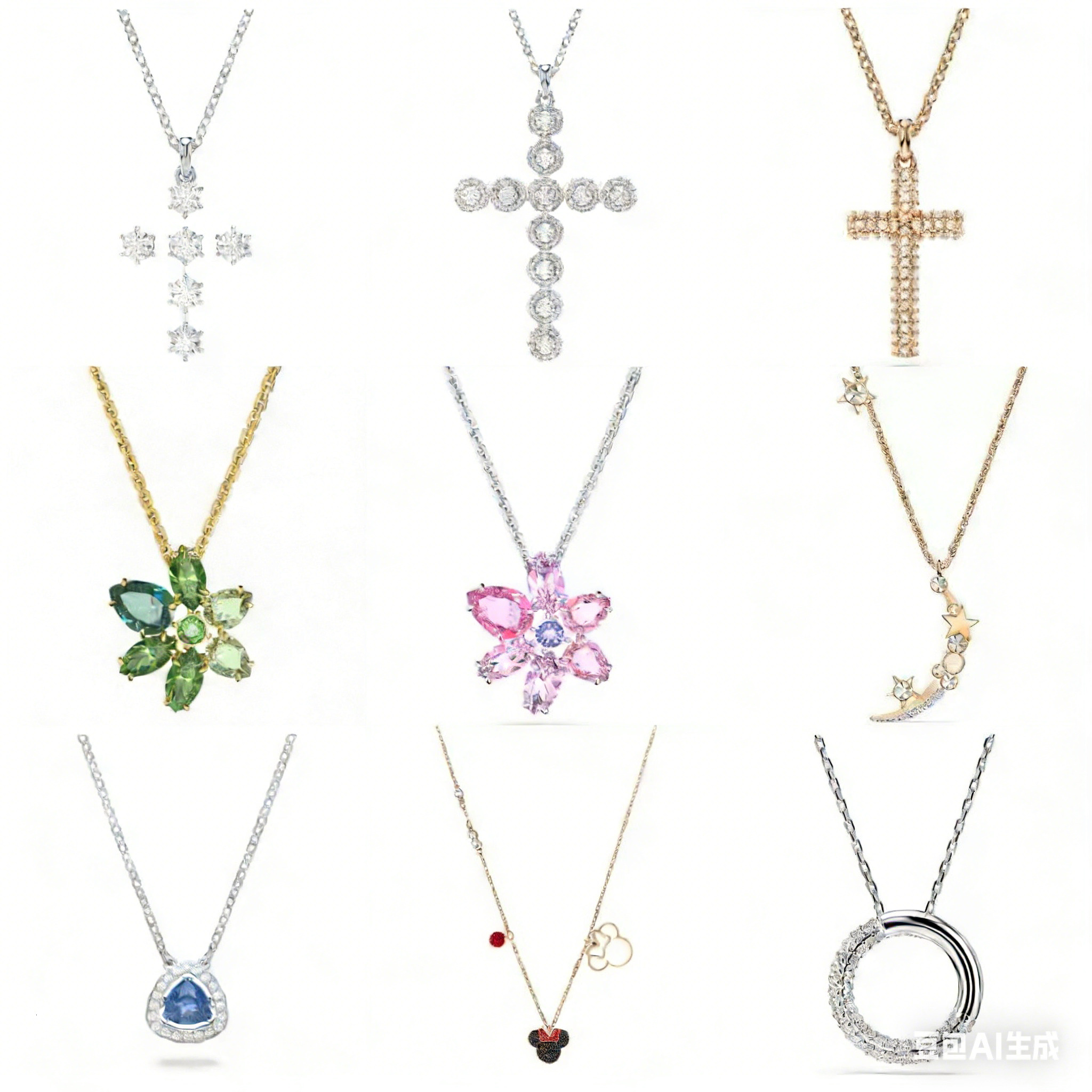 Collier de cygne créateur de bijoux Swavoraki Swarovskilys collier pour femme collier de charme de fleur de démon avec pendentif en chaîne de cla