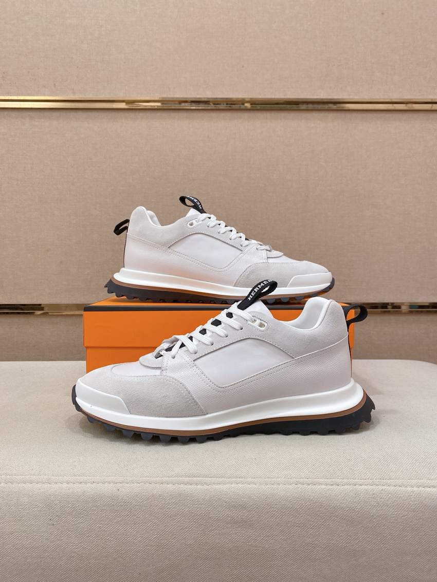 Luxury Men Casual Shoes Leader Running Sneakers Italy Classic Low Tops High End White Calfskin And Napa Leather Non-Slip Trainers Designer Tennis Sp