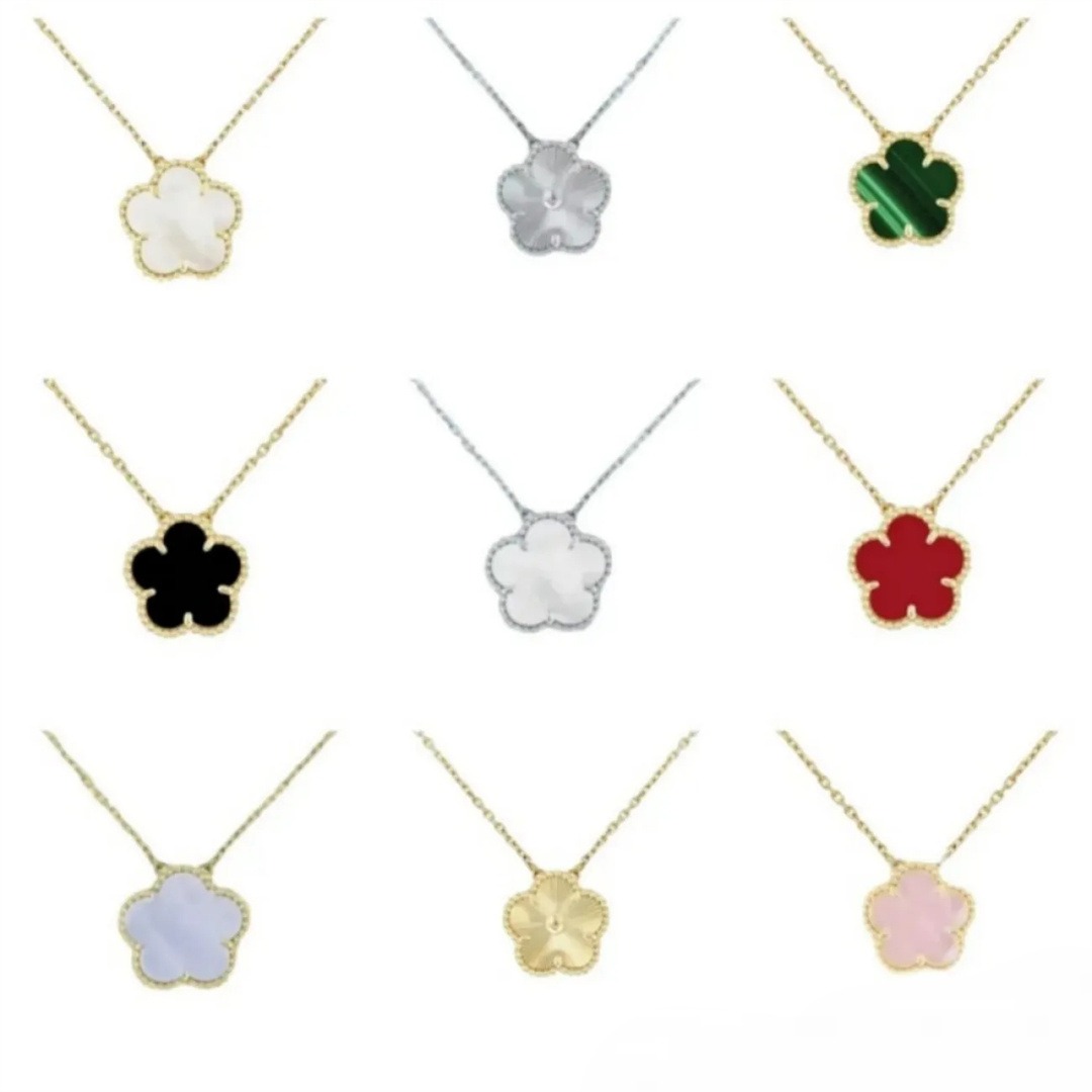 Women Designer Necklace For Diamond Classic Mother-of-pearl Necklace Pendant Silver Plated 18k Gold Luxury Jewelry