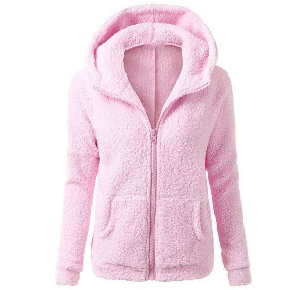 Zhehan Autumn Winter Warm Jacket Hoodie Hooded 2025 Casual Female Hoodies Sweatershirt Zipper Solid Soft Fleece Women Coat