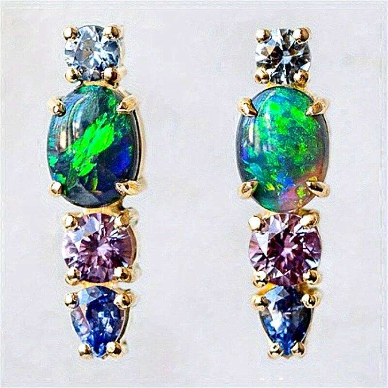 Pendientes colgantes de circonita sintética geométrica multicolor brillante Vintage para mujer, accesorios de joyería para banquetes y festivales, d
