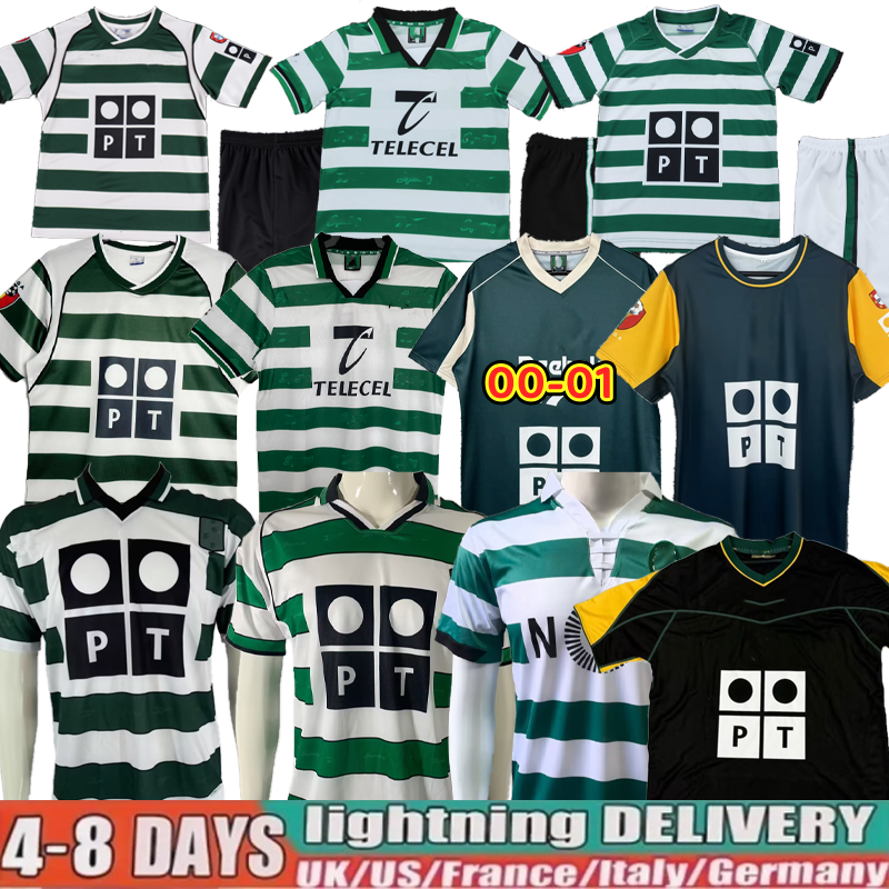 Sporting CP 01 02 03 04 Lisboa retro soccer jerseys Ronaldo 2001 2002 2003 2004 Classic Joao Pinto Vintage football shirts long Sleeves Marius Nicul