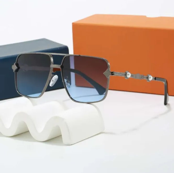 2026 Mens Designer Sunglasses Outdoor Shades women fashion Metal Oval luxury Half Frame Sunshade mirror polarized UV400 protection Glasses With box