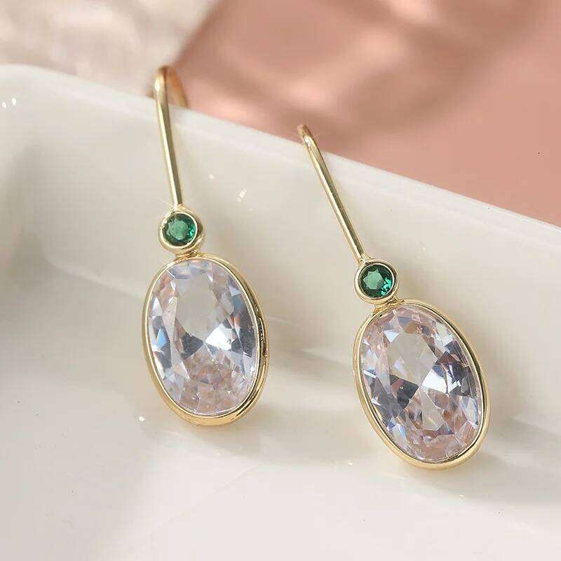 A Pair of Fashionable New Oval Hanging Earrings, Suitable Girls To Wear At Wedding Parties, Perfect Gift for Women 3d6b5