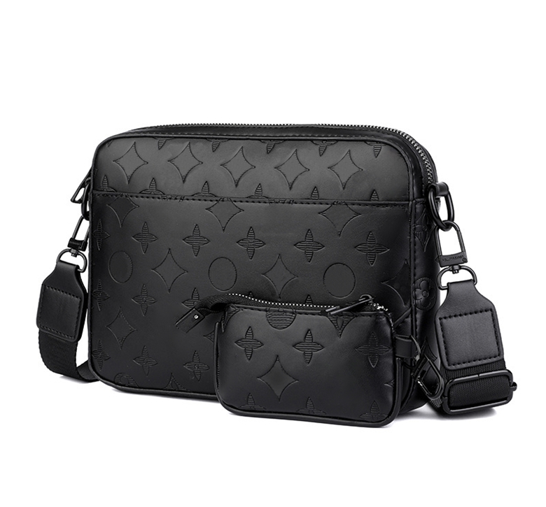designer bag new Men Casual letter pattern handbag shoulder bag black bag leather crossbody bag high quality Letter embossing women bag backpack Man