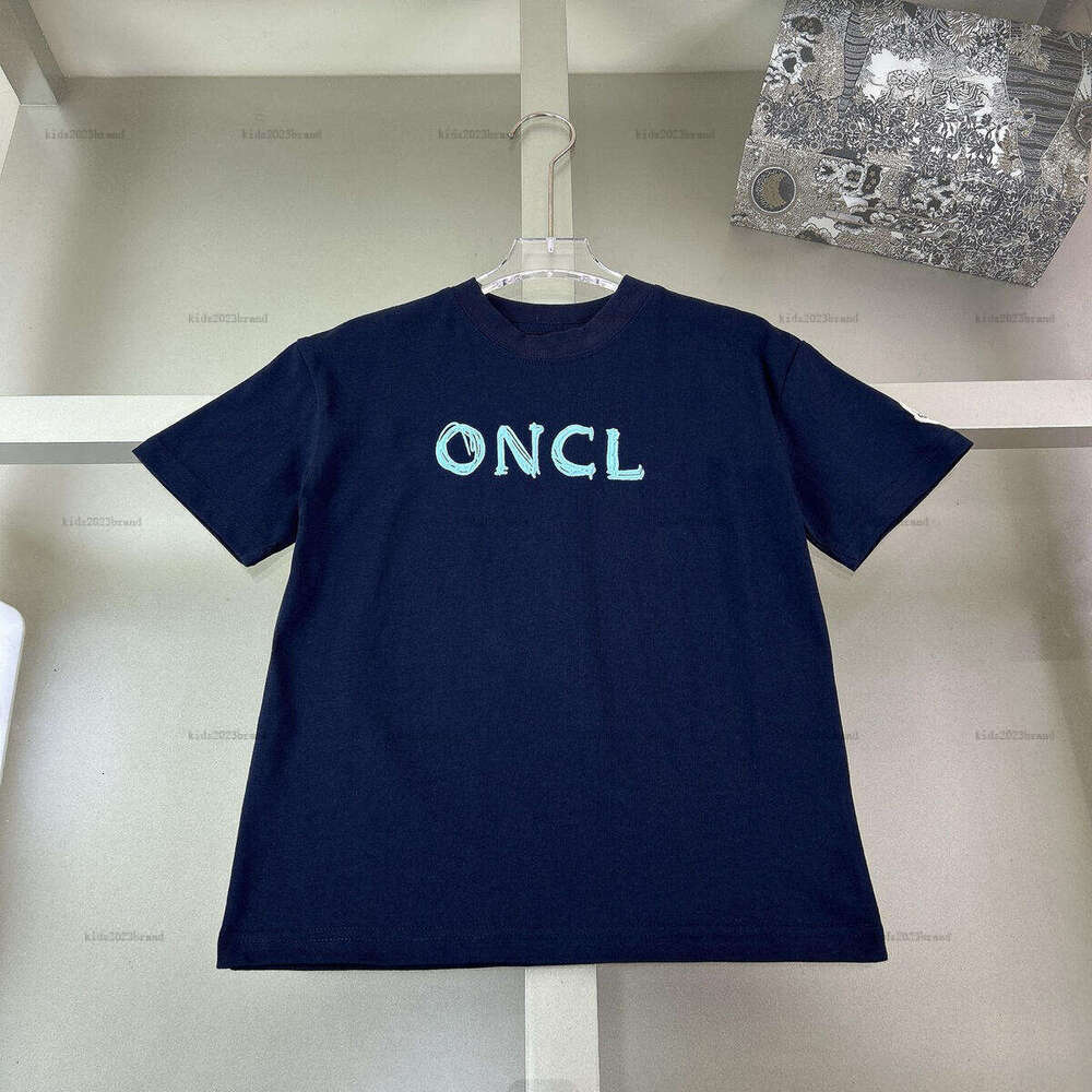 Nouveau bébé T-shirt lettres brodées enfant T-shirt enfants vêtements de marque été garçons filles t-shirts à manches courtes A239X07N055-b