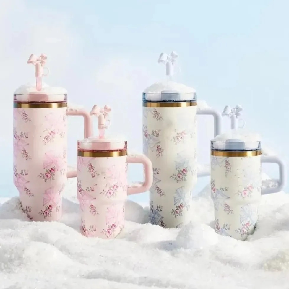 Gobelet isolé sous vide en acier inoxydable de 40 oz, avec couvercle en paille, tasse Thermos à café de voyage, pour voiture, bureau, maison