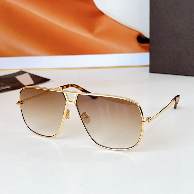 Fashion Rectangle Classic Metal Full Frame Eyewear FT1204 Designer Men Women Extra Large Frame Sunglasses Vacation Beach UV400 Protection Glasses