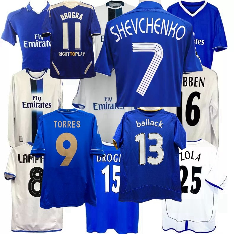 Rétro classique 2001 02 03 04 05 06 07 08 09 2010 11 12 13 14 Maillots de football Mata Lampard Danger Torres Drogba Ballack Terry Ivanovic Makel