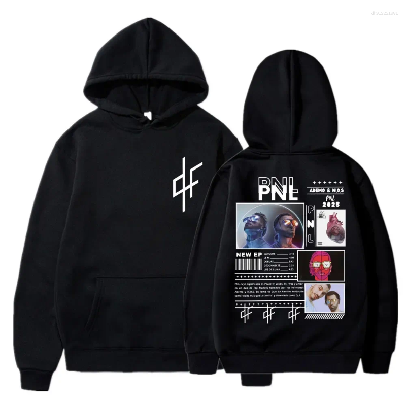 Men's Hoodies French Rap Band Le Monde Chico PNL Printed Long-sleeved Fall/winter Pullover For Men And Women Trendy Hooded Top