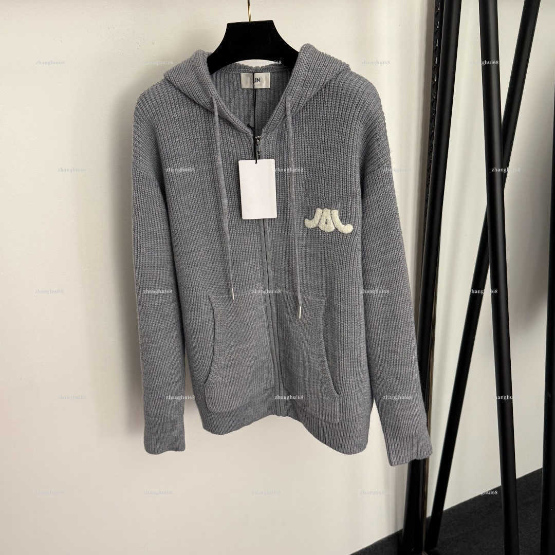 Fashion women knitted sweater autumn striped women long sleeved hooded cardigan jacket A710X14N058